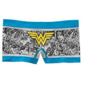 DC Comics Boyshort Panties Women Large Grey NEW Wonder Woman Comic Seamless